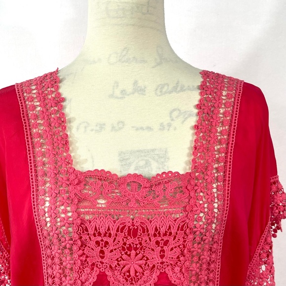 Johnny Was Pink Georgette Blouse Size M - Picture 8 of 15